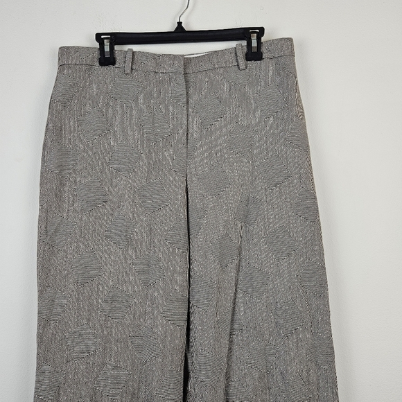 Theory Wide Trouser in Fluid Wool Jacquard Size 10 Pockets Lined - Picture 3 of 8